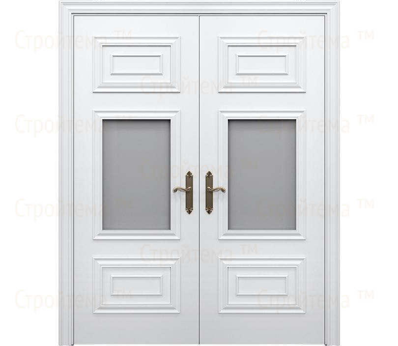 Двухстворчатая дверь Каталина ДО5 со стеклом белая
