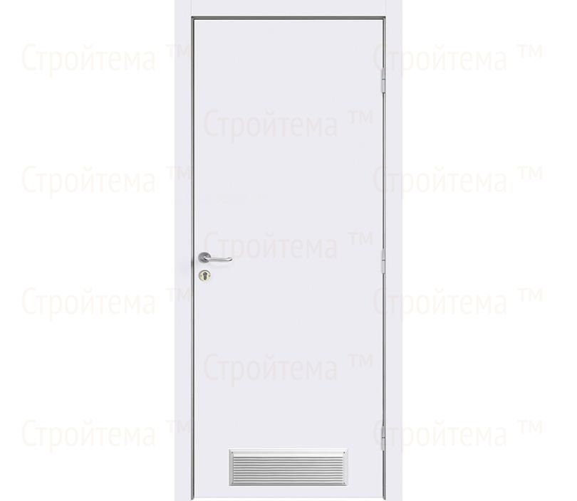 Противопожарная дверь с вентиляционной решеткой Dveriline SMART FIRE EIS30/38dB крашеная Белая