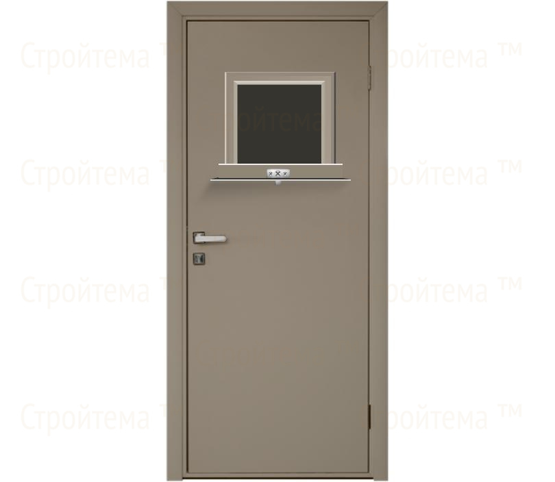 Влагостойкая дверь ПВХ EtaDoor с передаточным окном цвет мокко одностворчатая с ПВХ кромкой